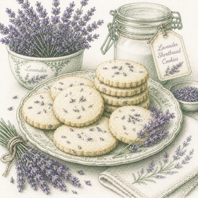 Lavender Shortbread Cookies