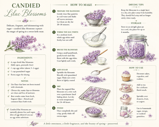 Candied Lilac Blossoms
