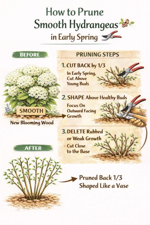 Pruning Smooth Hydrangea